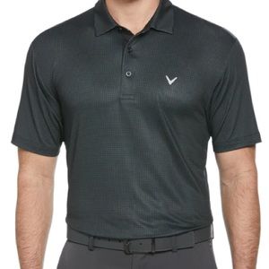 BUNDLE DEAL!! Callaway Mens Golf Gingham Print Polo Shirt, Black & White!